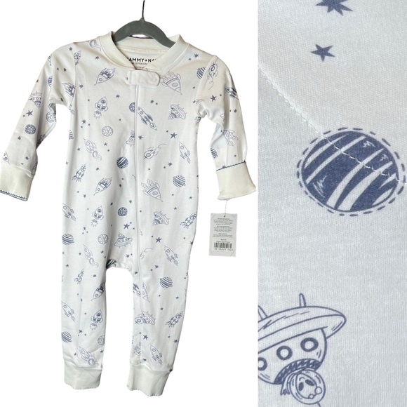 NWT Sammy + Nat Blast Off Space Zipper Romper 18M